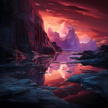 Frozen iceberg Melting polar ice concept rising global temperatureの素材