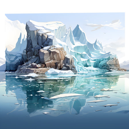 Frozen iceberg Melting polar ice concept rising global temperatureの素材