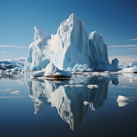 Frozen iceberg Melting polar ice concept rising global temperatureの素材