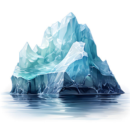 Frozen iceberg Melting polar ice concept rising global temperatureの素材