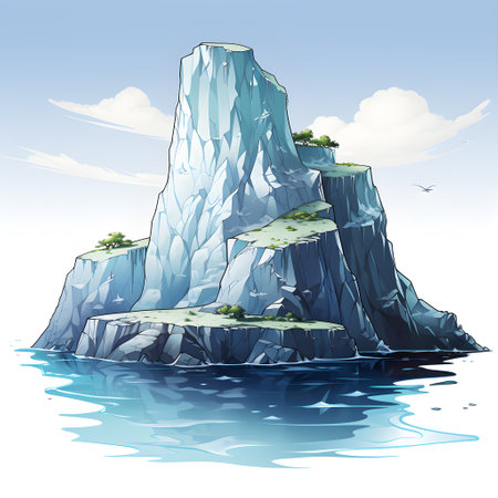 Frozen iceberg Melting polar ice concept rising global temperatureの素材