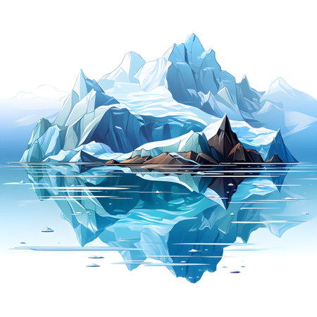 Frozen iceberg Melting polar ice concept rising global temperatureの素材