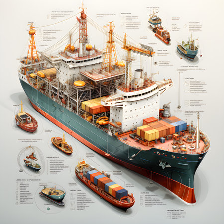 cargo container ship loading and unloading world wild business Logistics and transportation, AI Generated, Generative AIの素材
