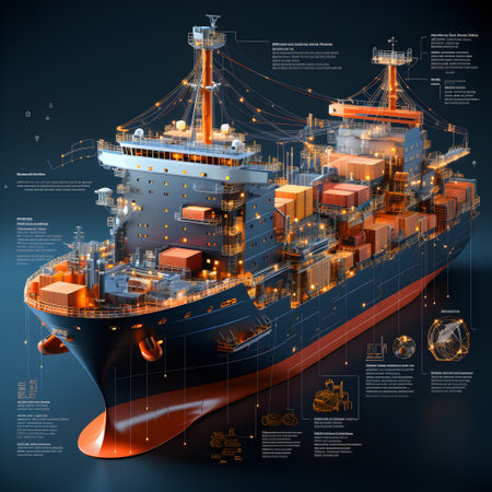 cargo container ship loading and unloading world wild business Logistics and transportation, AI Generated, Generative AIの素材