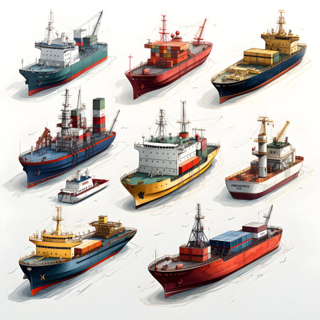 cargo container ship loading and unloading world wild business Logistics and transportation, AI Generated, Generative AIの素材