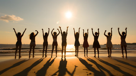 family have fun on beach, Happy family travel and vacations concept. AI Generated, Generative AIの素材