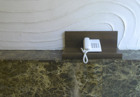 telephone on working table in room service network.の写真素材