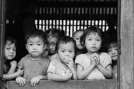 maehongson,THAILAND october 13,2014: at child care center on mountian in maehongson province thailand. you can see thai child in highland to be fresh because children is good health.のeditorial素材