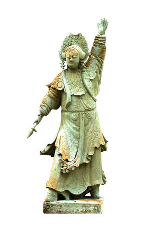 Isolated Chinese statue white backgroundのeditorial素材