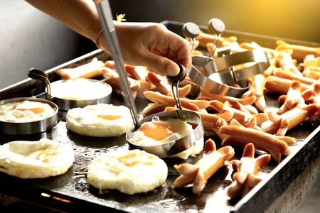 Make breakfast for eating on holiday.の写真素材