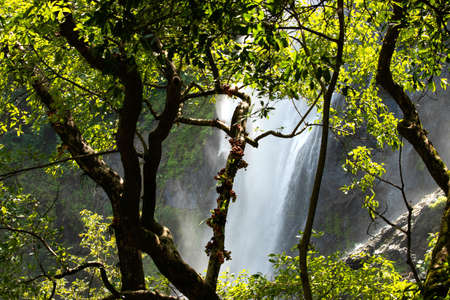 Amazing in nature, Klonglan waterfall in tropical forest, The famous waterfall in Kamphaeng Phet provinc, Thailand.の写真素材