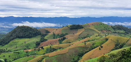 Panorama of beautiful view on hills.の写真素材