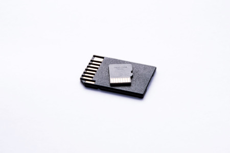 memory chip on white backgroundの写真素材