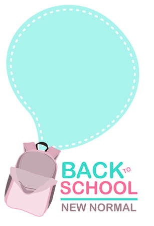 Back to school on new normal concept. Pink backpack and copy space .のイラスト素材