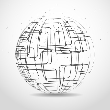 World map point, line, composition, representing the global, Global network connection,international meaning.のイラスト素材