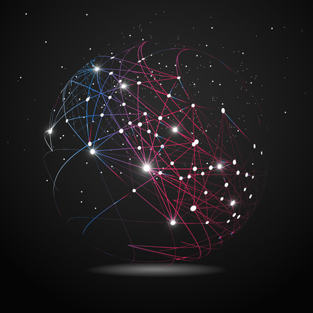 World map point, line, composition, representing the global, Global network connection,international meaning.のイラスト素材