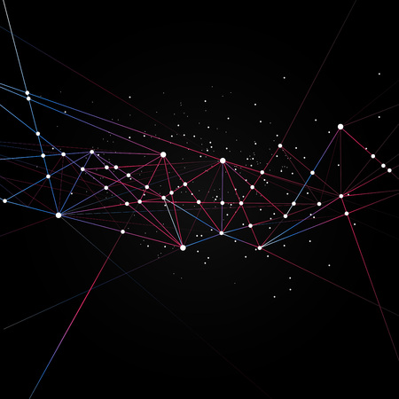 Geometric colorful technology futuristic networkのイラスト素材