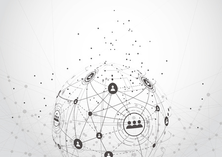 World map point, line, composition, representing the global, Global network connection,international meaning.のイラスト素材