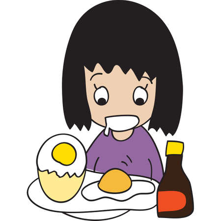 when I wake up, I am very hungryのイラスト素材