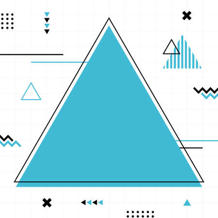 Blue memphis style in square size. Abstract creative background. Template for advertising or banner with copy space for text. Modern trendy cute flat graphic design illustration.のイラスト素材