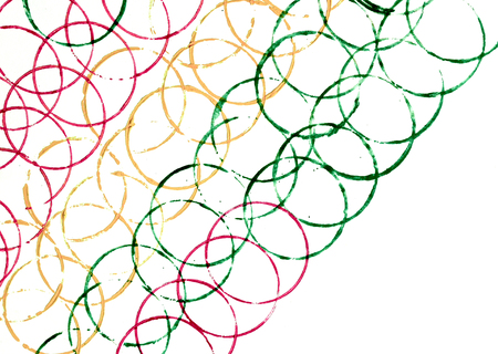 Colorful lines of many circles in slanting perspectiveの写真素材
