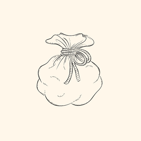 Wrapped bag draft, object vector for decorationのイラスト素材