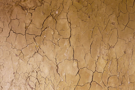 Close up of dry cracked earth background.の写真素材