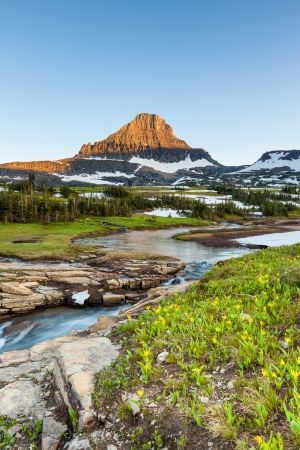Logan Pass, Glacier National Park, MT in early summer の写真素材