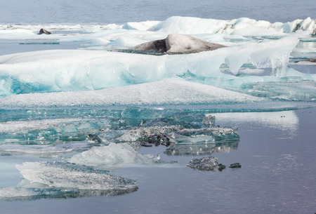 Icebergs in Jokulsarlon Glacier Lagoon, Iceland.