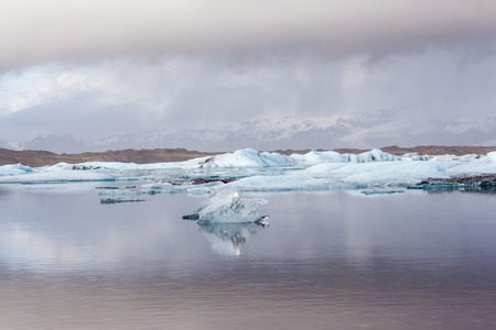 Icebergs in Jokulsarlon Glacier Lagoon, Iceland.