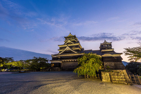 Beautiful sunset at Kumamoto Castle in Kumamoto, Kyushu, Japanのeditorial素材