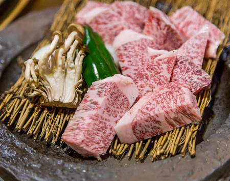 Japanese saga raw beef for grill and steakの写真素材