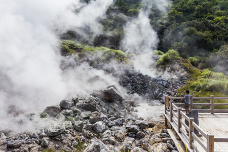Unzen Hot Spring & Unzen Hell landscape in Nagasaki, Kyushuの写真素材