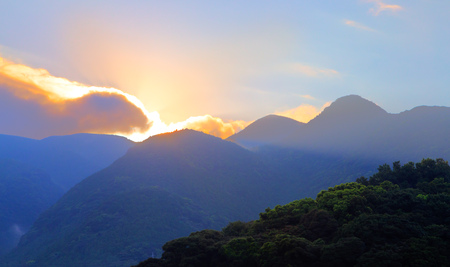 sunrise over montains