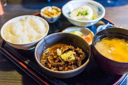Horse meat stew set - close upの写真素材