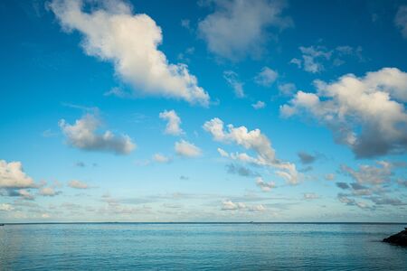 Beautiful bikini beach in Maafushi Island, Maldives before sunsetの写真素材