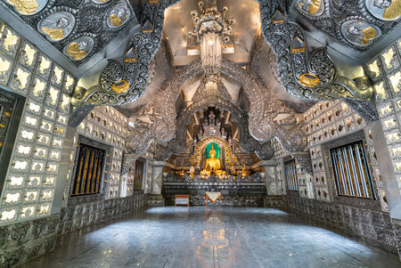 CHIANG MAI, THAILAND - October 19, 2020 : Interior of Wat Sri Suphan, the beautiful silver temple, in Chiang Mai, Thailandのeditorial素材
