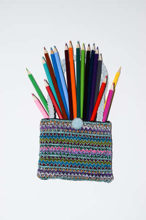 Set of color pencil  backgroundの写真素材