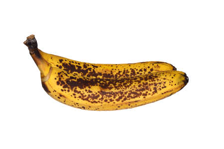 Banana black spot peel isolated on white background with clipping pathの写真素材