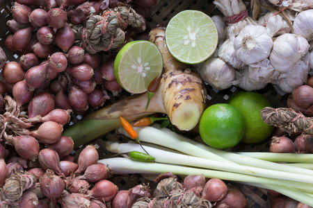 Thai ingredient for spices soupの写真素材