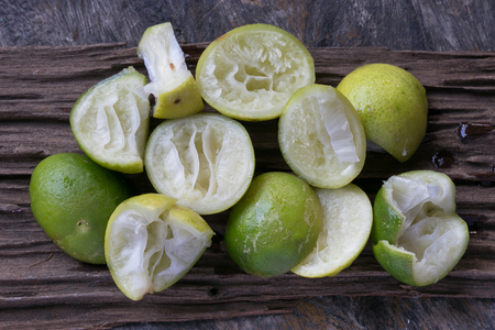 lime peel on wooden backgroundの写真素材