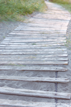 Wooden pathway on the beach
