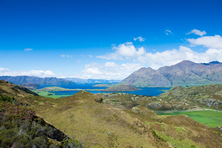 Lake Wanaka view from mount Rocky near Daimond Lake, Wanaka, New Zealand.の写真素材