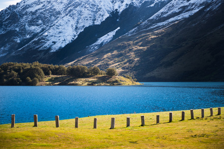 View of Moke Lake near Queenstown New Zealand.の写真素材