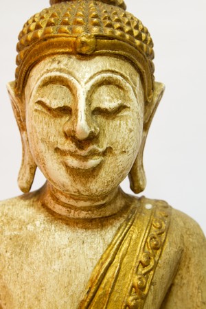 Buddha statue in woodの写真素材
