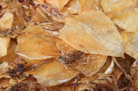 Dried squids in seafood market,Thailand