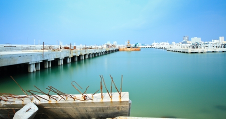 Construction site of pattaya marina - Long exposure shot