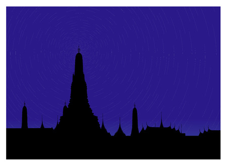 Wat arun in night with startailsのイラスト素材