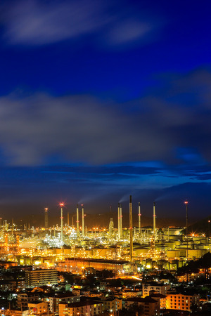 Oil Refineries in duskの写真素材