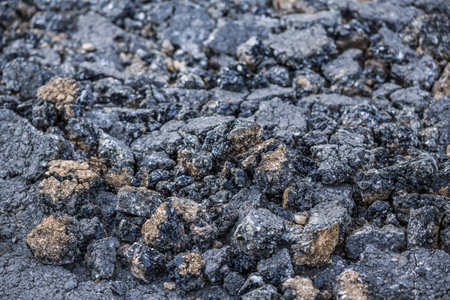 Cracked asphalt road